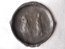 Zinn Bild, Schale, Teller, " Abschied " Rarit&auml;t, alt, 261A, Durchmesser 13,5 cm.
