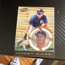 Pacific Invincible Jeremy Giambi Kansas City Royals #73 1999 Rookie MLB Card. rookie card picture