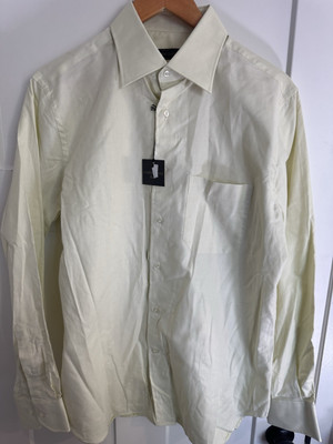 Corneliani Men's Stretch Fabric Button Up Yellow Shirt Size 16/41