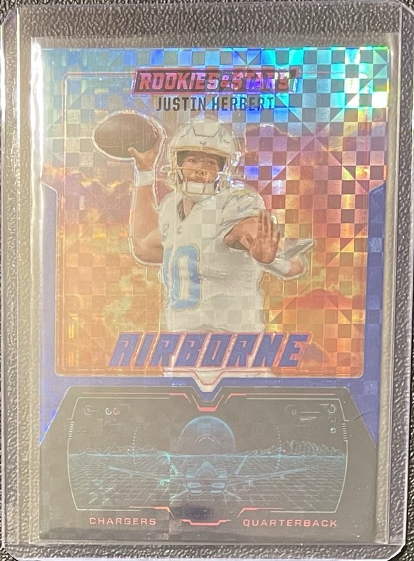 2025 Panini Rookies & Stars Justin Herbert Airborne Blue Plaid Chargers #5 🔥🔥