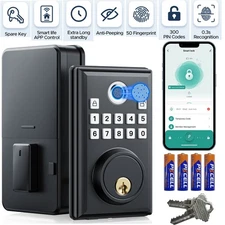 Security Smart Lock Fingerprint Keyless Entry Door Lock Deadbolt W/ APP Control