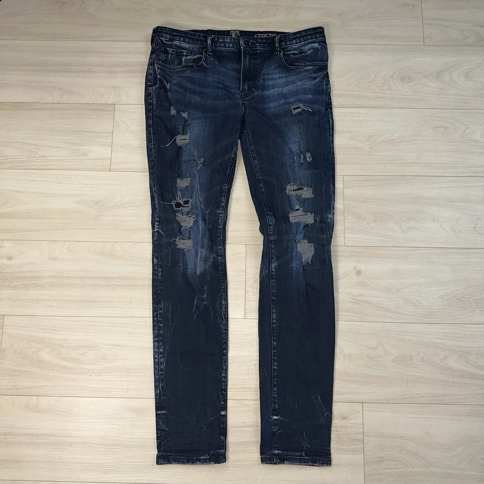 PRPS Jeans Men’s Size 36 (36x34) Dark Wash Denim Distressed Stretch - Image 2 of 4