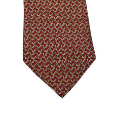 Brooks Brothers Red with Gold Nautical Knot Print 100 Silk Neck Tie vintage 90s