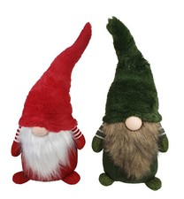 XXL Wichtel Mann Weihnachtswichtel mit LED Nase 56cm Weihnachtsmann Deko 