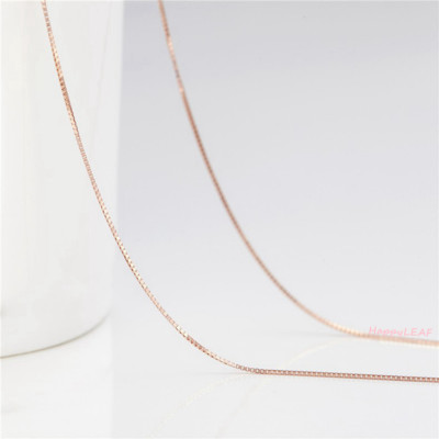 S925 ITALY Sterling Silver 18K Yellow White Rose Gold Vermeil Box Chain Necklace