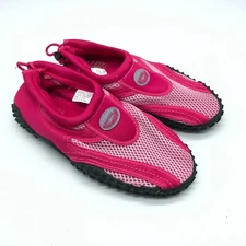 Easy USA Womens Water Shoes Drawstring Mesh Slip On Pink Size 6