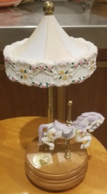 Vtg WILLITTS Carousel Horse & Top Music Box Wood Base Group 2 Firing No. 2-3092