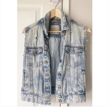 Pull&bear Light Wash Denim Vest Jacket S(4)size