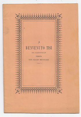 R775-FERRARA-PITTURA 26/5/1872 Ode A Benvenuto Tisi