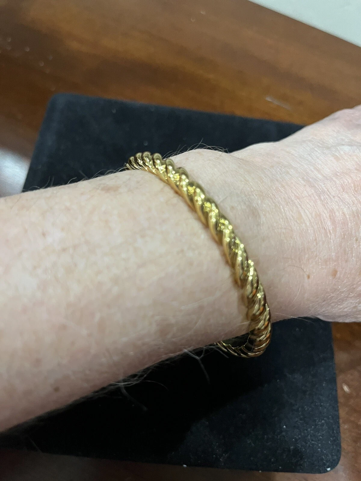 COACH Bracciale Braccialetto Corda Torta Tono Oro 7 5" Gioielli