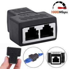 RJ45 Splitter Connector 1 to 2 Ways Dual Female Port CAT6/5/7 LAN Ethernet Cable