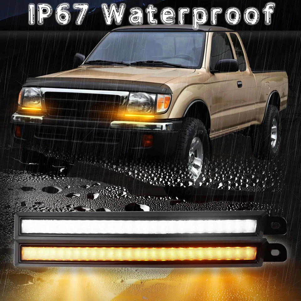 Luz de circulación diurna delantera LED lámpara de señal de giro para Toyota Tacoma 1998-2000 Foto 3 de 4