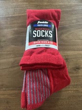 2 Pairs Boys Girls RED FRANKLIN LARGE BASEBALL SOCKS SHOE SIZE 6-10