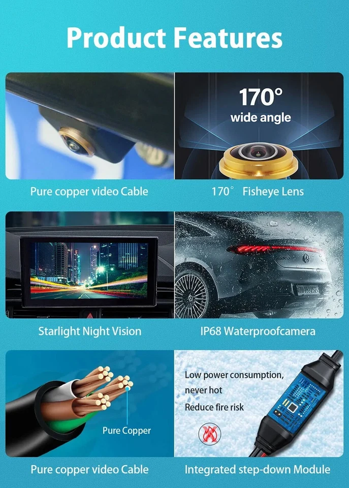 4.3" Car Rear View Camera for BMW E60 E39 E90 E82 E61 X1 E84 X5 E70 E92 E91 3/5 - Image 4 of 4