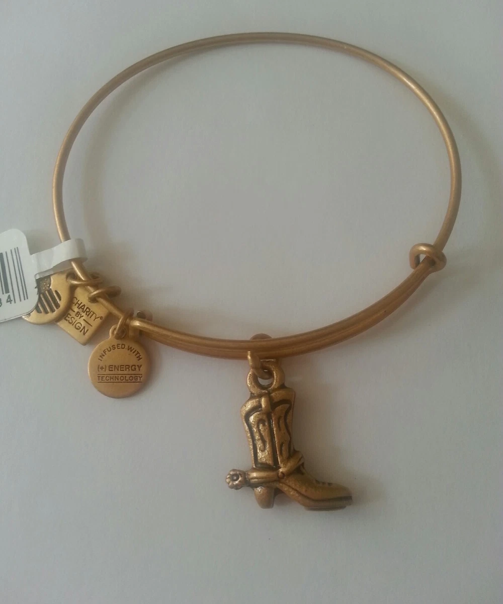 Alex And Ani COWBOY BOOT Charm Bangle Bracelet NWT RETIRED Russian