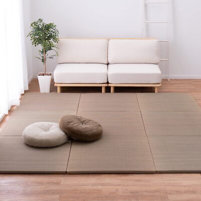 Hagiwara Igusa Tatami Floor Mat Unit Tatami Irodori Brown 12 Pieces of t