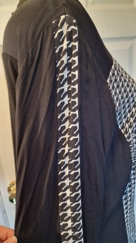 Gerry Weber size 18 hounds tooth check tunic blouse in black - Picture 5 of 8