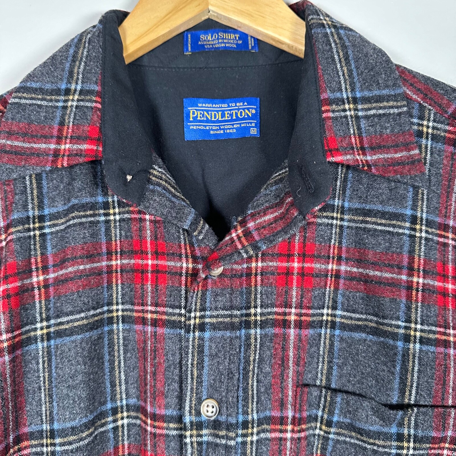 Pendleton Virgin Washable Wool Grey/Red Solo Plai… - image 7