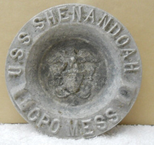 USS Shenandoah CPO Mess Ashtray AD-26 Destroyer Tender Ship Made Retired US Navy