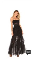 NWT BCBGMaxAzria Tulle Oly Tiered Dress Corset Ruffle Evening Gown