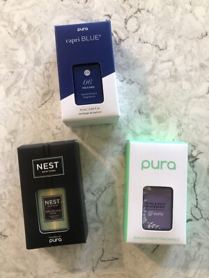 NEW! 3 Pack PURA Capri Blue, Rose & Wild Blackberry, and Nest Birchwood Pine
