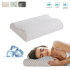 Cooling Memory Foam Pillow Gel Cervical Orthopedic Pillows for Neck Pain W/ Case