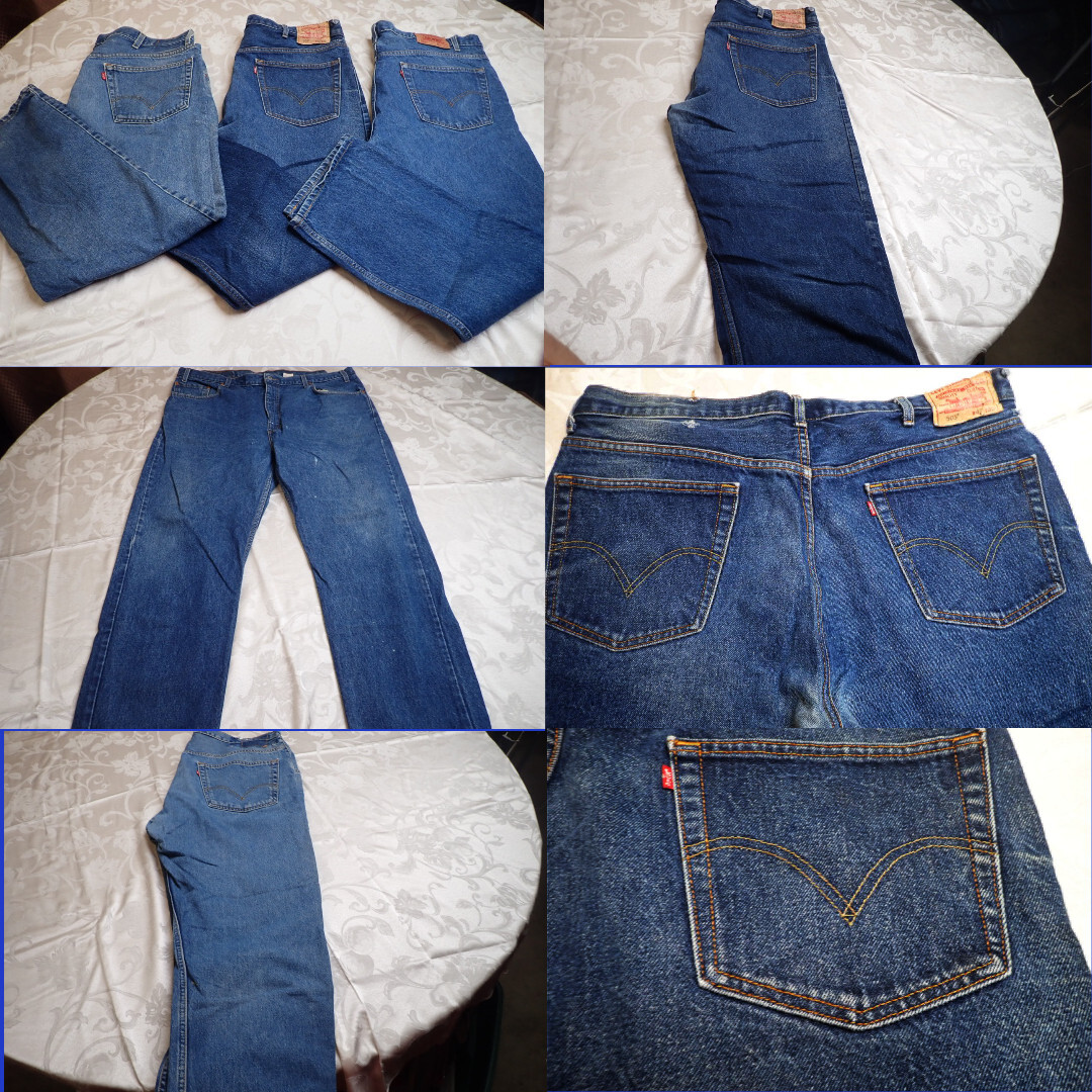 Lot Of 3 Vintage Levis 505 Red Tab Regular Fit Straight Leg Jeans 42x30 Denim Lot Of 3 Vintage Levis 505 Red Tab Regular Fit Straight Leg Jeans 42x30 Denim