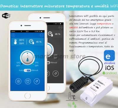 DOMOTICA TERMOSTATO interruttore WIFI accensione CALDAIA sonoff temperatura APP