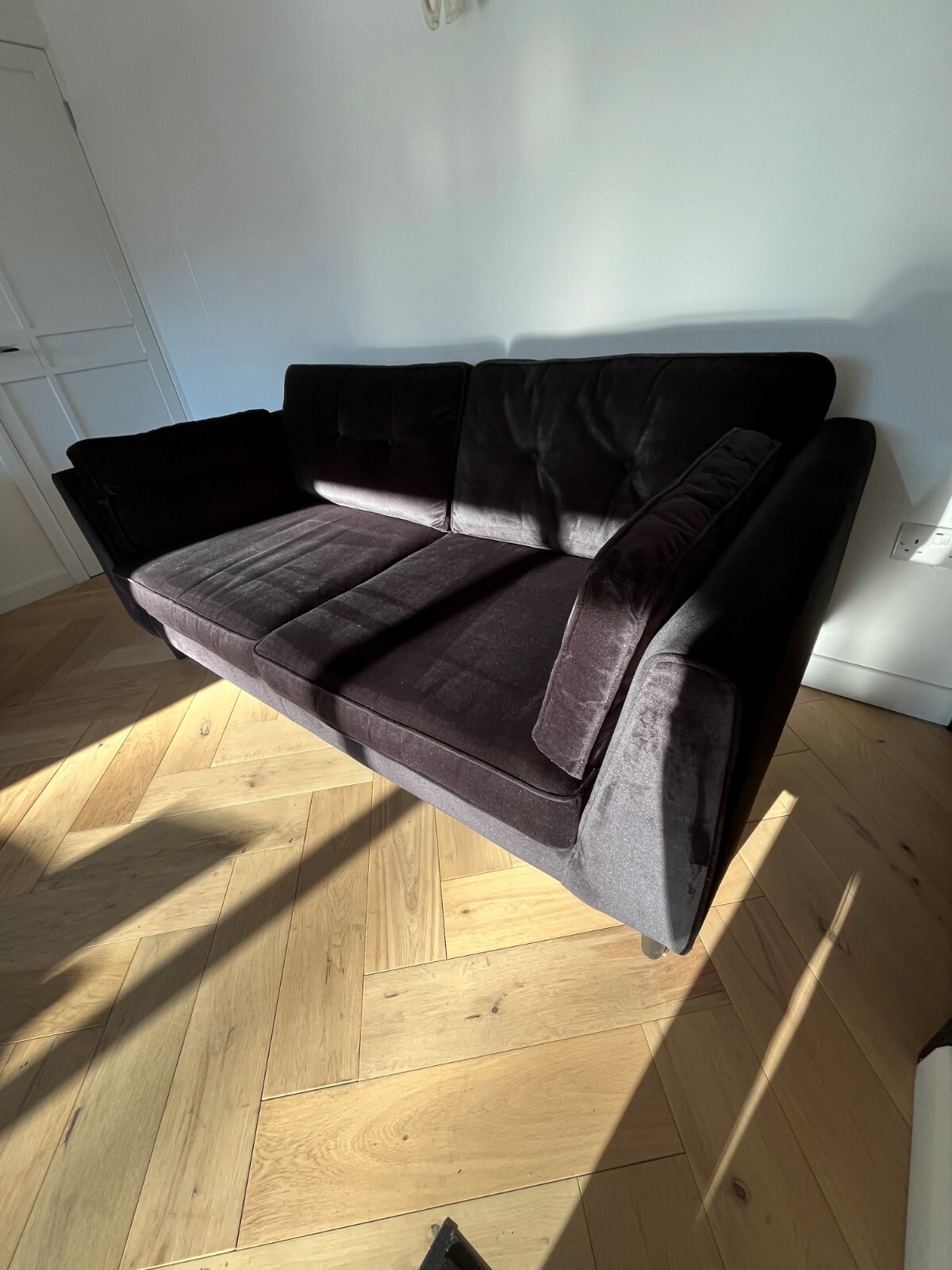 Sofology Cricket All Black 3 Seater Sofa with black feet eBay