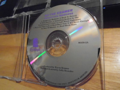 RARE PROMO Wayne Kramer CD Dangerous Madness MC5 Pere Ubu BAD RELIGION Fear rhcp