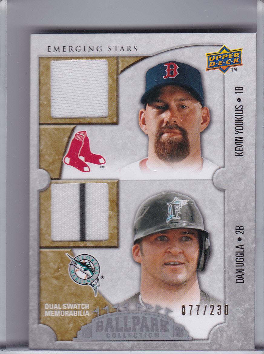 2009 UD BALLPARK #135 KEVIN YOUKILIS & DAN UGGLA DUAL-JERSEY 77/230 B294