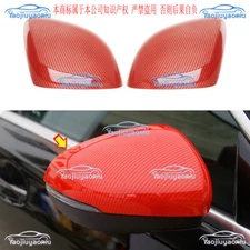 ABS Red Side Door Rearview Mirrors Cover Trim 2X For Mercedes-Benz CLA 2020-2024