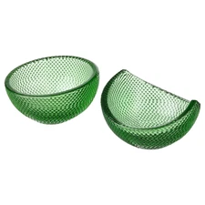 2 x Ikea Omsesidig Decorative MINI Serving Bowls, Green/Glass Limited edition