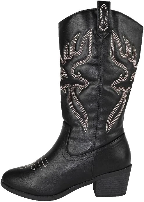 Botas del Oeste sólido Bordado para Mujeres