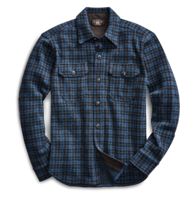 $795 RRL Ralph Lauren Wool Cashmere Blend Plaid Workshirt Jacket
