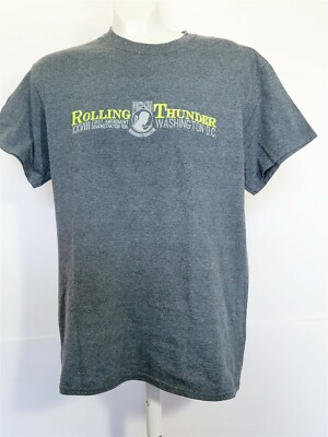Rolling Thunder XXVIII First Amendment Demonstration Run Wash DC Gray T-Shirt M
