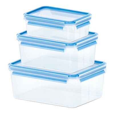 EMSA Frischhaltedosenset Clip & Close 1,0l/2,3l/3,7l 3teilig blau