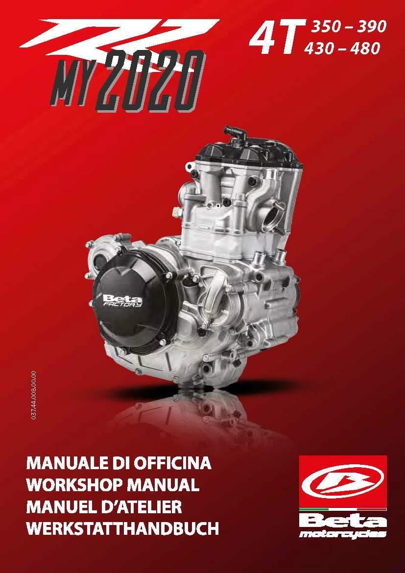2020 Beta RR 4T 350 390 430 480 cc Engine Service Workshop Manual