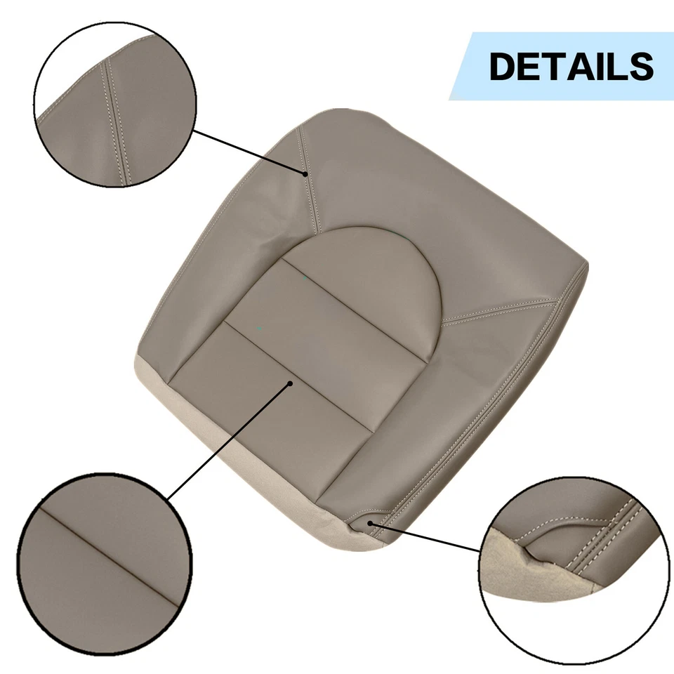 Se adapta a Ford F250 F350 Super Duty Lariat XLT 1999 2000 cuero cubierta de asiento delantero tostado Foto 4 de 4