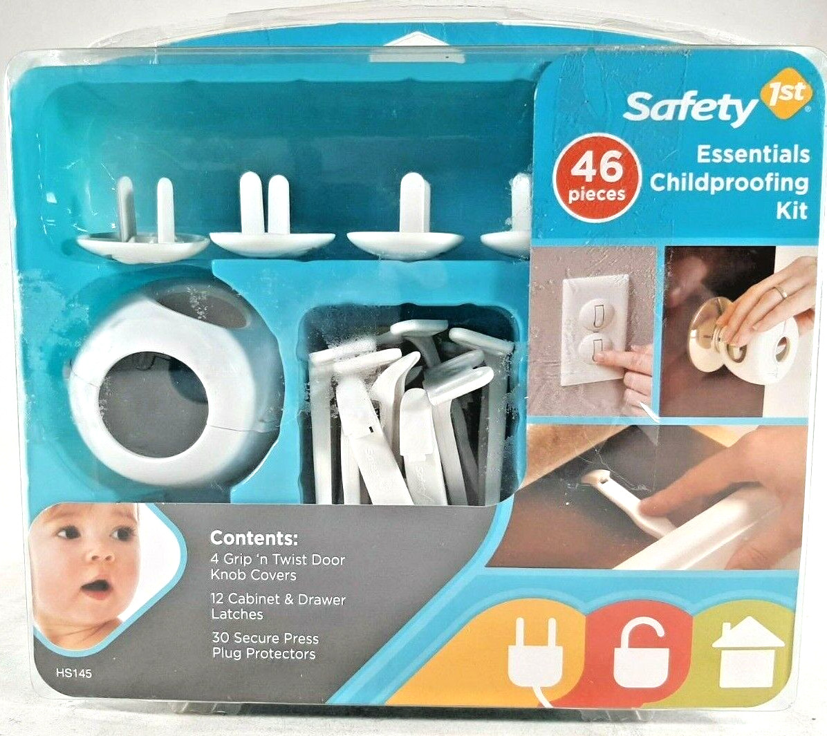 Safety 1st Essentials Child Proofing Kit 46 Pieces Doors and Plugs Protectors