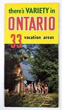 1960s Ontario Canada 33 Vacation Areas Vintage Travel Brochure Parks Lake Map