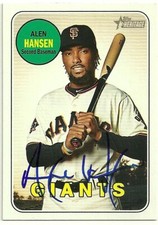 2018 Topps Heritage ALEN HANSEN Signed Card autograph GIANTS