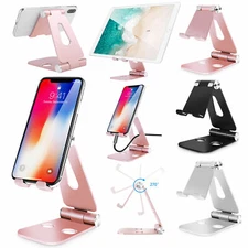 Universal Foldable Aluminum Desk Stand Adjustable Holder For Cell Phone & Tablet