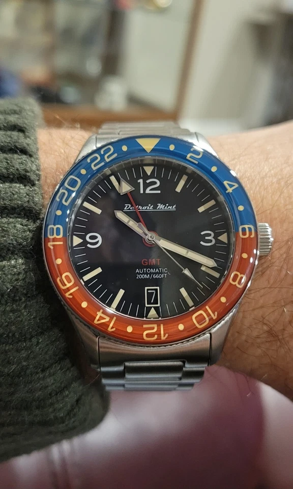 Mergulhador de pele Detroit Mint GMT Pepsi Pan Am NH34 - Imagem 3 de 4