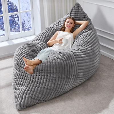 Giant 3-in-1 Convertible Bean Bag Chair with Washable Cover - Grey