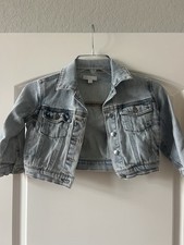 Gb Girls Blue Denim Jean Jacket Size 5 Toddler With Embroidery On Back