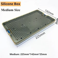 Silicone Sterilization Tray Case Disinfection Box Medium Size for Instruments US