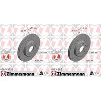 2X Zimmermann Sport Z Bremsscheiben 294Mm Gelocht InnenbelÜFtet Vorne Passend Fü