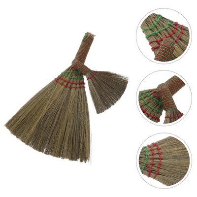 2 Pcs Traditional Straw Sweeper Grass Broom for Floor Cleaning Decorative