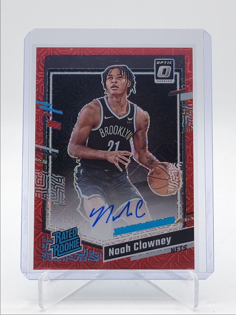 NOAH CLOWNEY 2023-24 DONRUSS OPTIC RATED ROOKIE CHOICE RED RC AUTO Q0398
